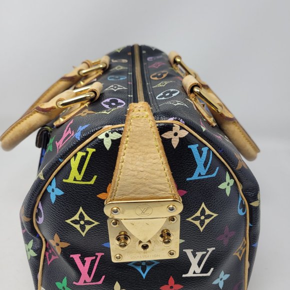 Louis Vuitton Speedy Handbag Multicolor Black 30 - Picture 6 of 12
